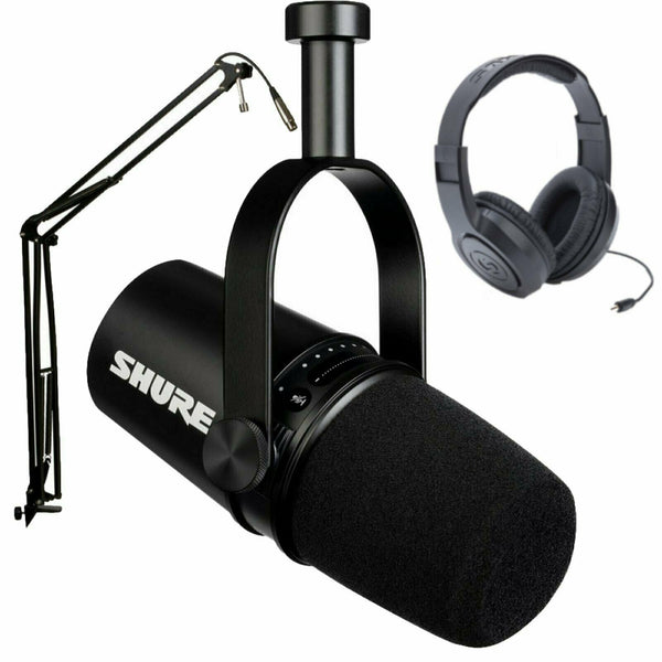 Shure MV7 Pro XLR/USB Microphone Broadcast Podcast Bundle - Black