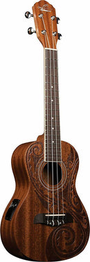 Oscar Schmidt OU2ETAT Concert Mahogany Tattoo Acoustic/Electric Ukulele