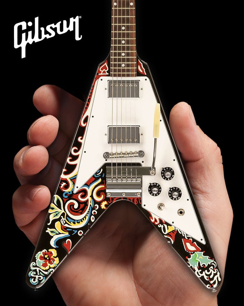 Axe Heaven imi Hendrix Gibson Psychedelic Mini Replica Guitar