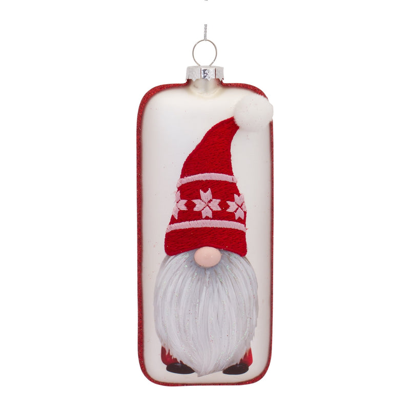 Glass Snowflake Gnome Tree Ornament (Set of 12)