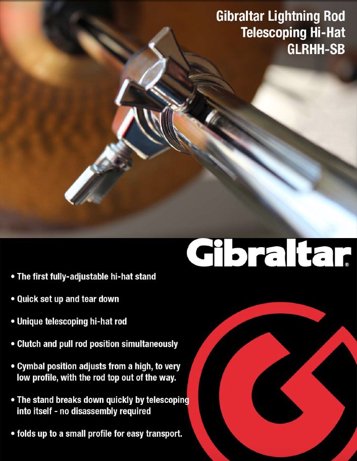 Gibraltar Lightning Rod Telescoping Single Braced Hi-Hat Stand - GLRHH-SB