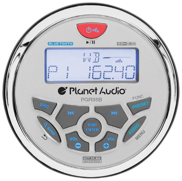 Planet Audio Marine AM/FM/Weather Mechless Receiver with Bluetooth PGR35B