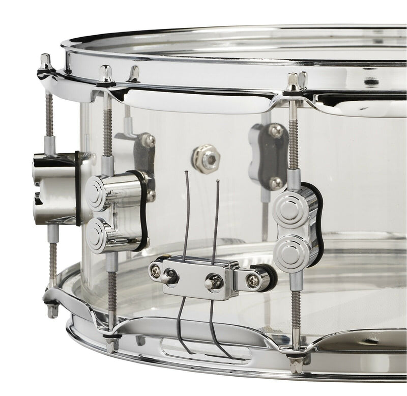 PDP Chad Smith Signature Clear Acrylic Snare Drum 6x14 with Chrome Hardware