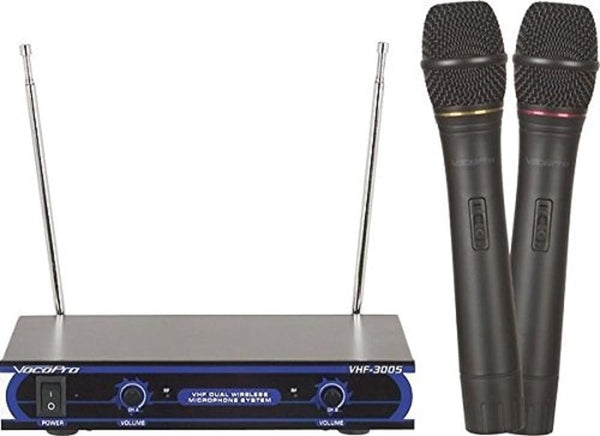 VocoPro VHF-3005-3 Dual Channel VHF Wireless Microphone System - VHF A, VHF B