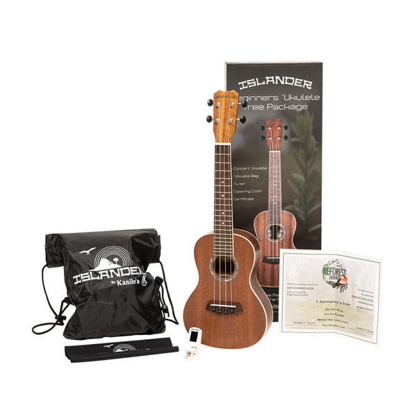 Islander Traditional "Reforest Hawaii" Concert Ukulele with Bag - PAT-BOX