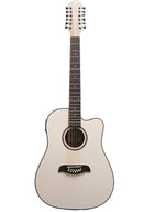 Oscar Schmidt Dreadnought 12 String Acoustic Electric Guitar White New Open Box