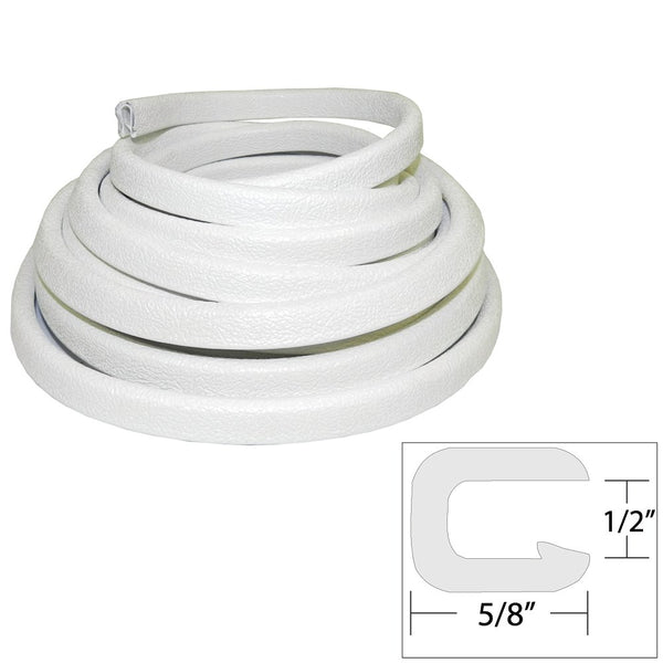 TACO Flexible Vinyl Trim - ½" Opening x ⅝"W x 25'L - White V30-1316W25-1