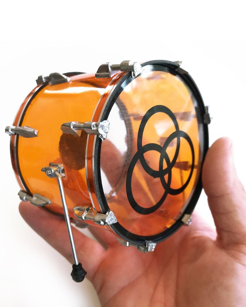 Axe Heaven Vistalite Transparent Amber Led Zeppelin Miniature Drum Set Replica