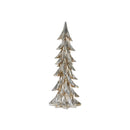 Carved Stone Pine Tree Décor with Silver Finish (Set of 3)