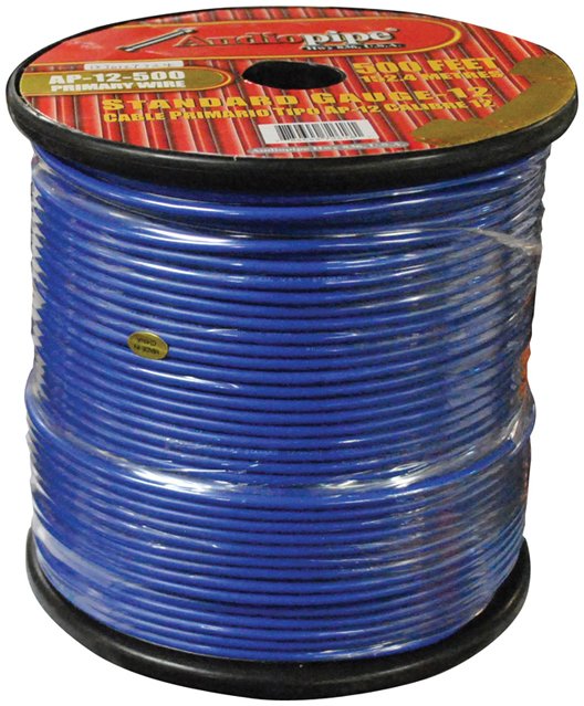 Audiopipe 12 Gauge 500Ft Primary Wire Blue AP12500BL