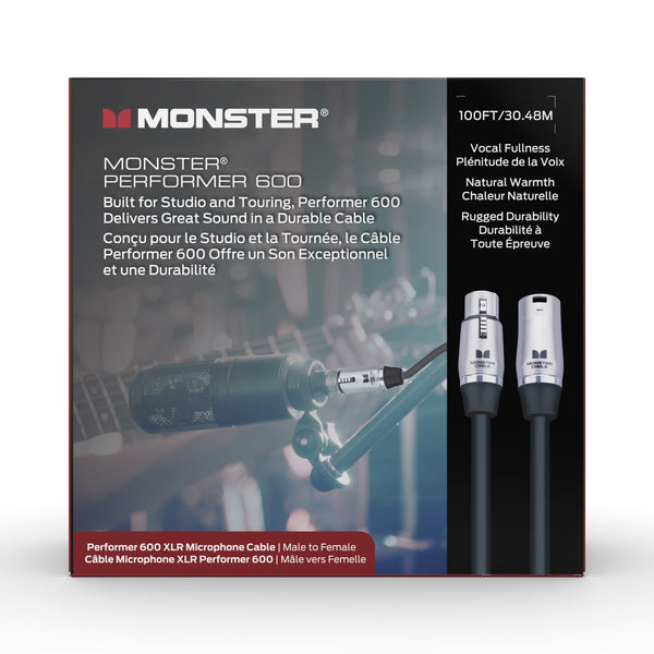 Monster Performer 600 100’ XLR Male - Female Microphone Cable - P600-M-100WW