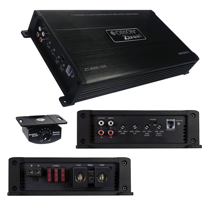 Orion Ztreet 8000 Watts Monoblock Car Amplifier w/ Bass Control - ZT-8000.1DS