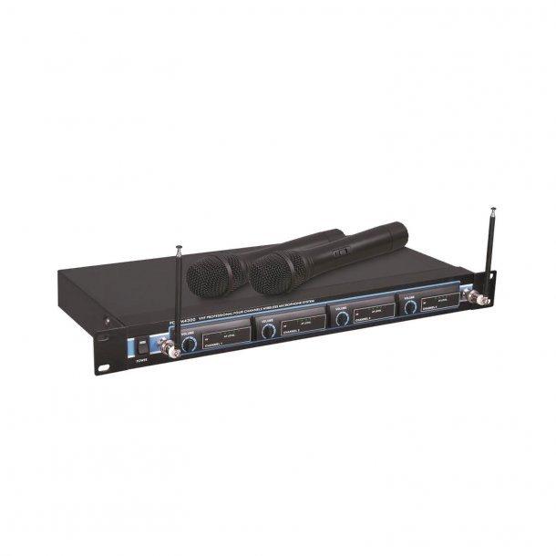 Pyle Pro 4-Microphone VHF Wireless Rack-Mount Microphone System - PDWM4300