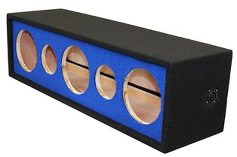 DeeJay LED 10" Side Speaker Enclosure w/ 3 Horn & 2 Tweeters Ports - Blue