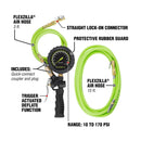 Flexzilla Combo Inflator Kit w/ Air Hose 3' & 15' Extensions Chuck AL2025FZ2