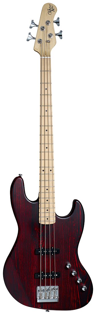 Michael Kelly Element 4 Electric Bass Open Pore Maple Fretboard - Trans-Red