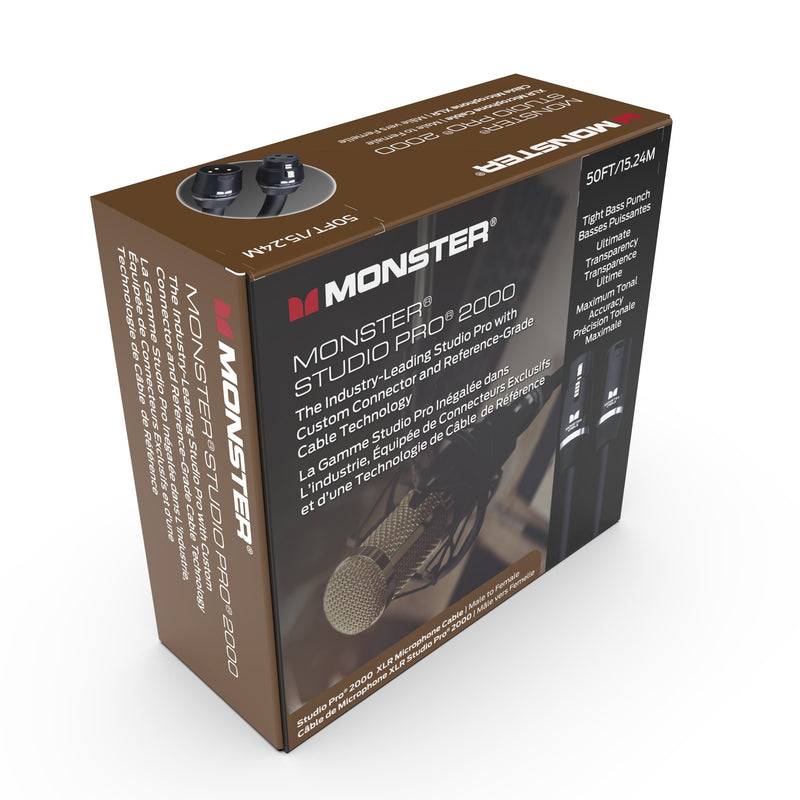 Monster Studio Pro 2000 50’ Microphone XLR Male - Female Cable - SP2000-M-50WW-U