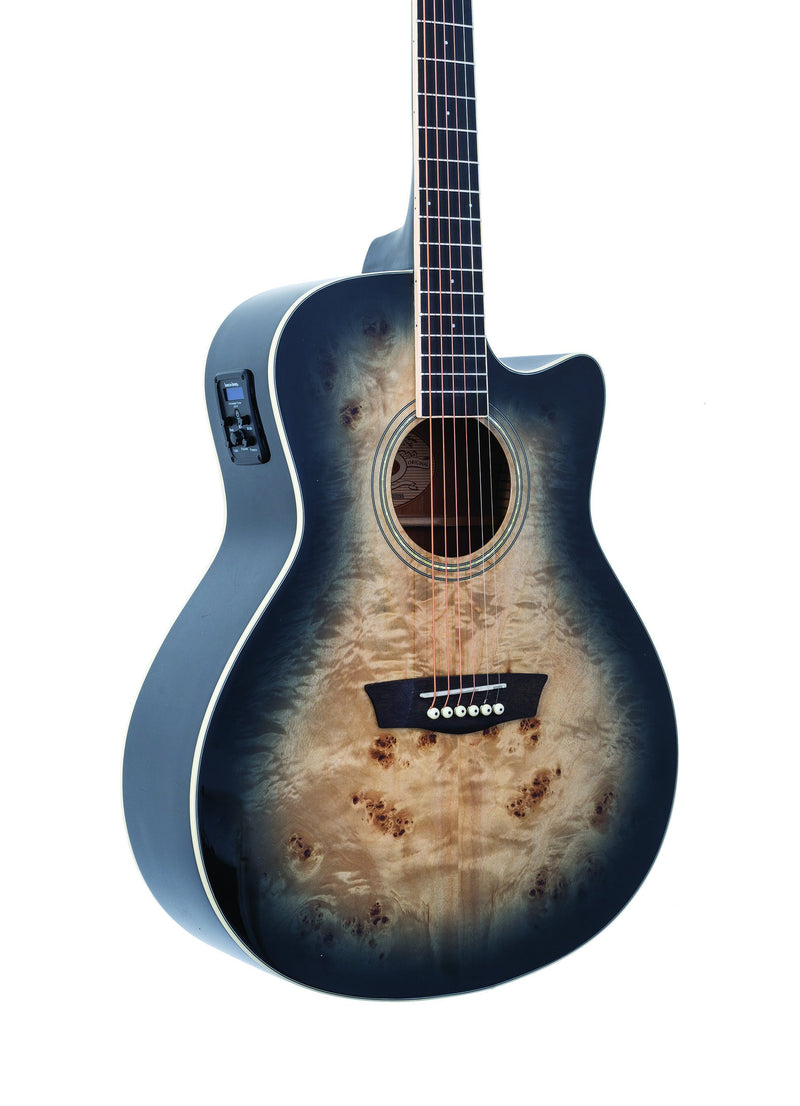 Washburn DFBDB Deep Forest Burl Dreadnought Acoustic Guitar - Black Fade