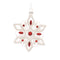 White Glass Snowflake Ornament with Red Bead Accent (Set of 12)