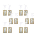 Distressed Metal Angel Ornament with Ribbon Tie (Set of 12)