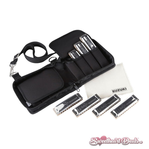 Suzuki M-20-S Manji 10-Hole 20-Note Diatonic Harmonica 7-Piece Set