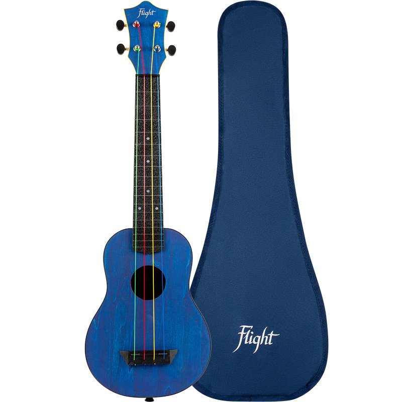 Flight Kids Longneck Soprano Concert Scale Ukulele w/ Gig Bag - Blue - TUSL-KIDZ