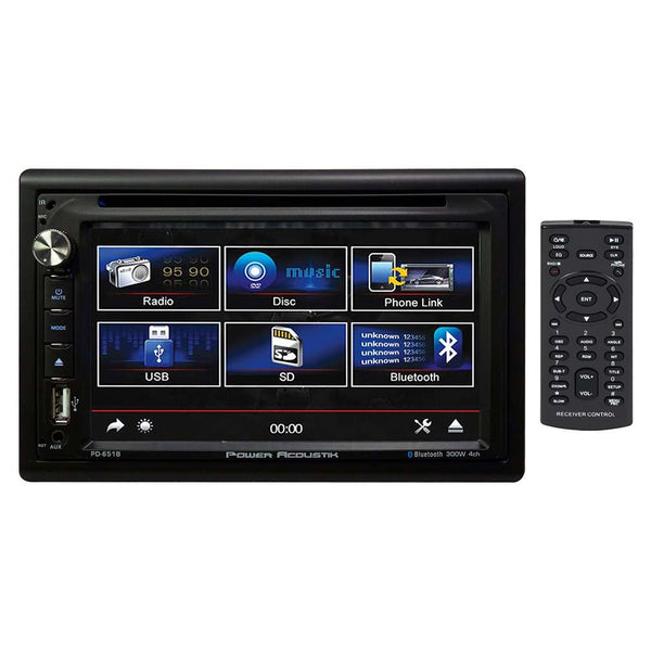 Power Acoustik Double Din AM/FM/DVD/BT 6.5" PD-651B