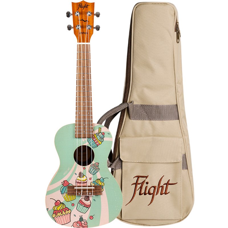 Flight Artist Series Cupcake Concert Ukulele w/ Gig Bag - AUC-33 CUPCAKE