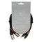 Cordial Cables 20' Unbalanced Twin Cable - Male XLR to RCA - Black - CFU6MC