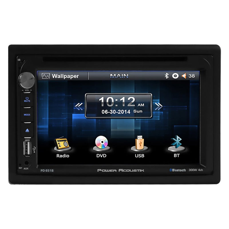 Power Acoustik Double Din AM/FM/DVD/BT 6.5" PD-651B