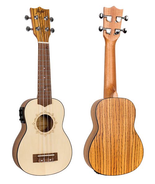 Flight Spruce & Zebrawood Electro-Acoustic Soprano Ukulele – DUS320 CEQ