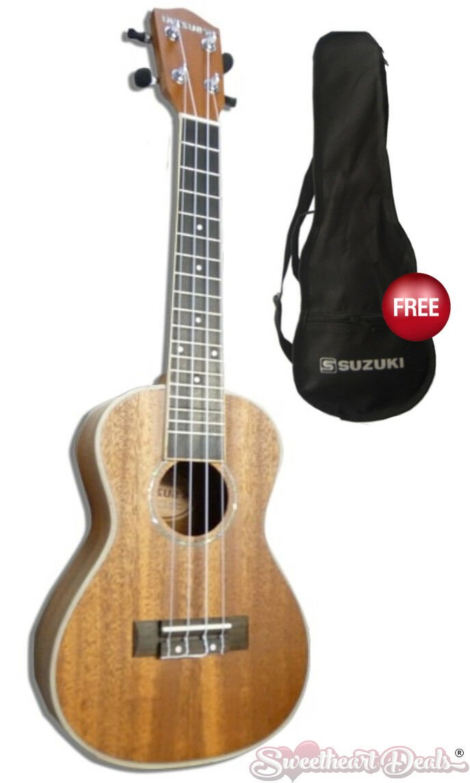 Suzuki Ukulele - 24" Concert Mahogany Ukulele with Free Padded Gigbag