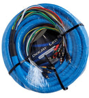 Deejay LED 52-Foot Multi-Amp Accessory Cable 10 RCA Shielded Cables - Blue