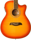 Oscar Schmidt OACE Auditorium Acoustic Electric Guitar Cherry Sunburst - OACEFCS