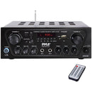 Pyle 250-Watt Compact Bluetooth Audio Stereo Receiver with FM Radio - PTA24BT