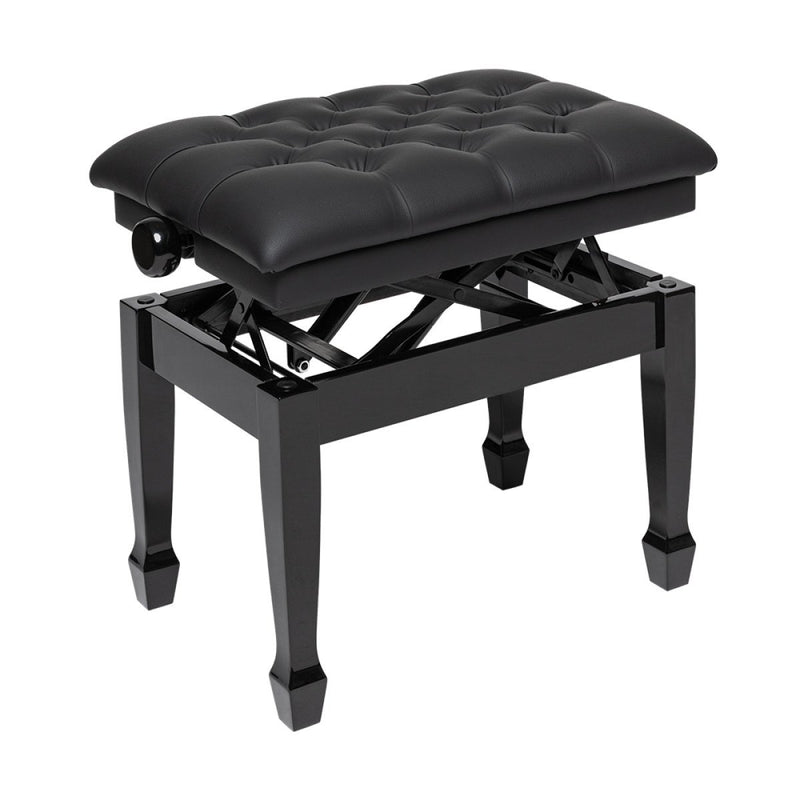 Stagg Concert Hydraulic Piano Bench w/ Fireproof Vinyl Top - Black