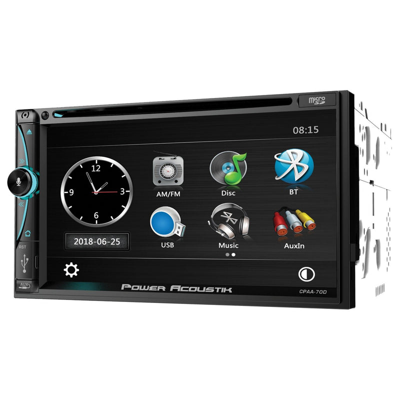 Power Acoustik CPAA-70D 7-In. Double-DIN DVD Receiver w/ Bluetooth