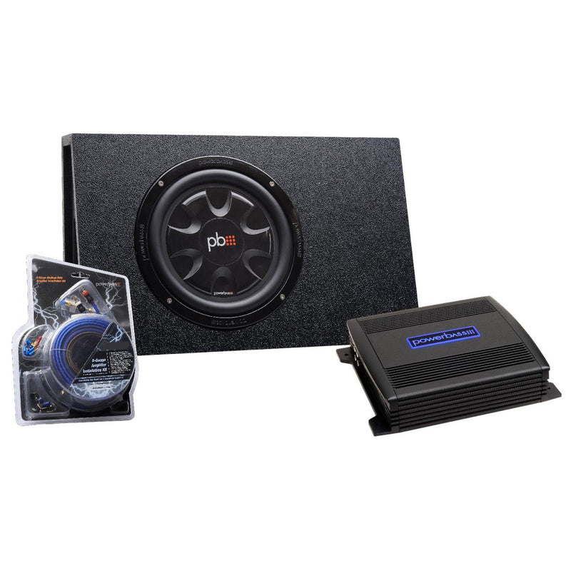 PowerBass Party Pack Car Subwoofer System - 10" Sub, 300W Amp & Wiring Kit