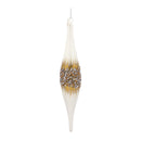 Modern Glass Tear Drop Ornament with Gold Bead Accent (Set of 6)