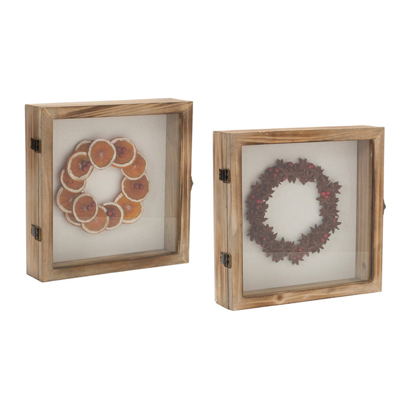 Dried Fruit Wreath Shadow Box (Set of 2)