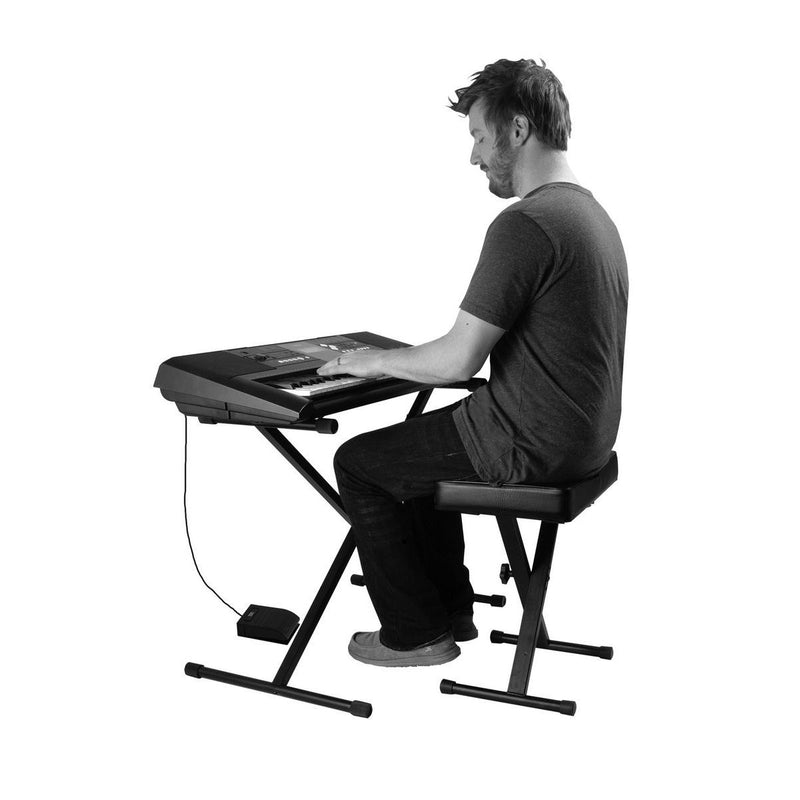 On-Stage Keyboard Stand & Bench Pack w/ Keyboard Sustain Pedal - KPK6520 CB