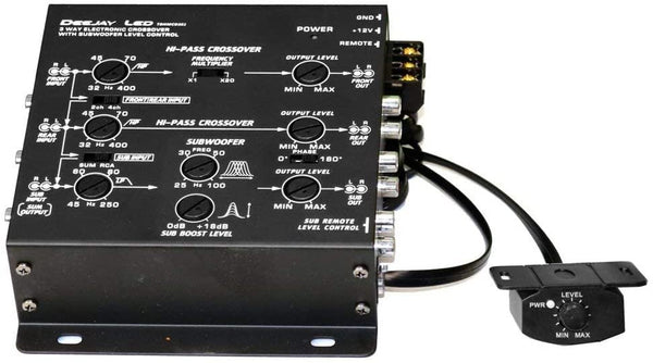 Deejay LED Vehicle Multi-Amplifier Crossover w/ RCA Inputs & Outputs - TBHMCD361