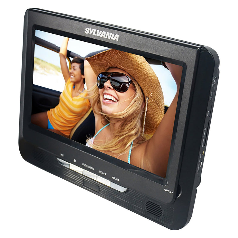 Sylvania 9” Portable Dual-Screen Car DVD & Media Player w/ 2 Earphones