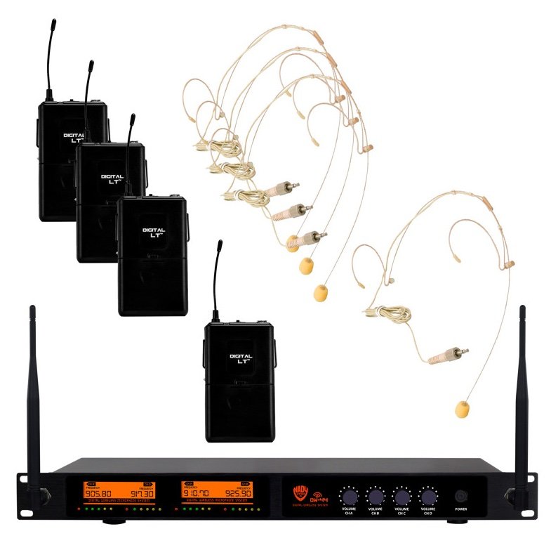 Nady DW-44 Quad Digital Wireless Headset Microphone System - DW-44 HM10