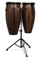 Latin Percussion Aspire 10" & 11" Conga Set w/ Stand - Walnut Black - WLPA646-SW