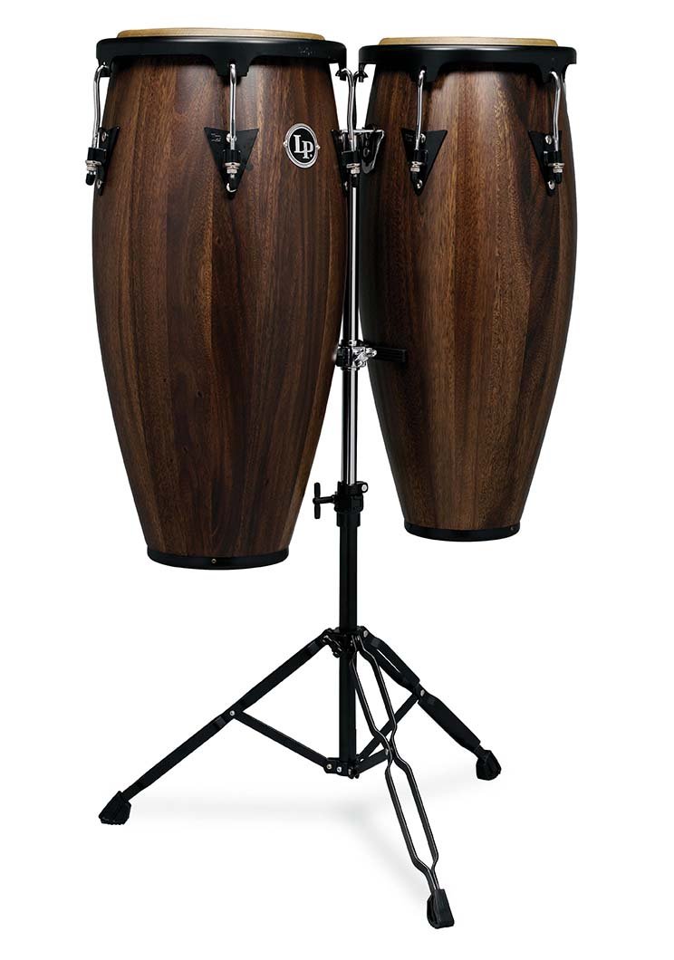 Latin Percussion Aspire 10" & 11" Conga Set w/ Stand - Walnut Black - WLPA646-SW