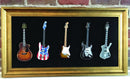 Axe Heaven 33 X 18 Mini Guitar Display Frame Black Suede Gold Leafing - Holds 5