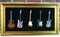 Axe Heaven 33 X 18 Mini Guitar Display Frame Black Suede Gold Leafing - Holds 5