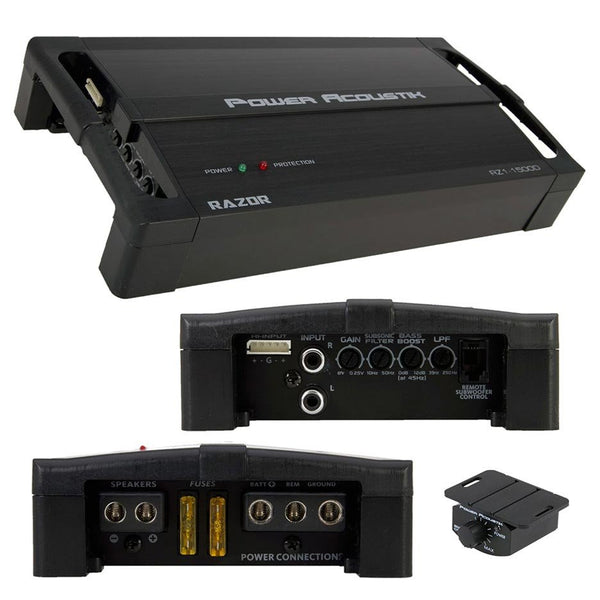 Power Acoustik Class D Mono Block 1500W Max Amplifier RZ1-1500D