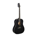 Stagg Left-Handed Slope Shoulder Dreadnought Guitar - Black - SA35 DS-BK LH